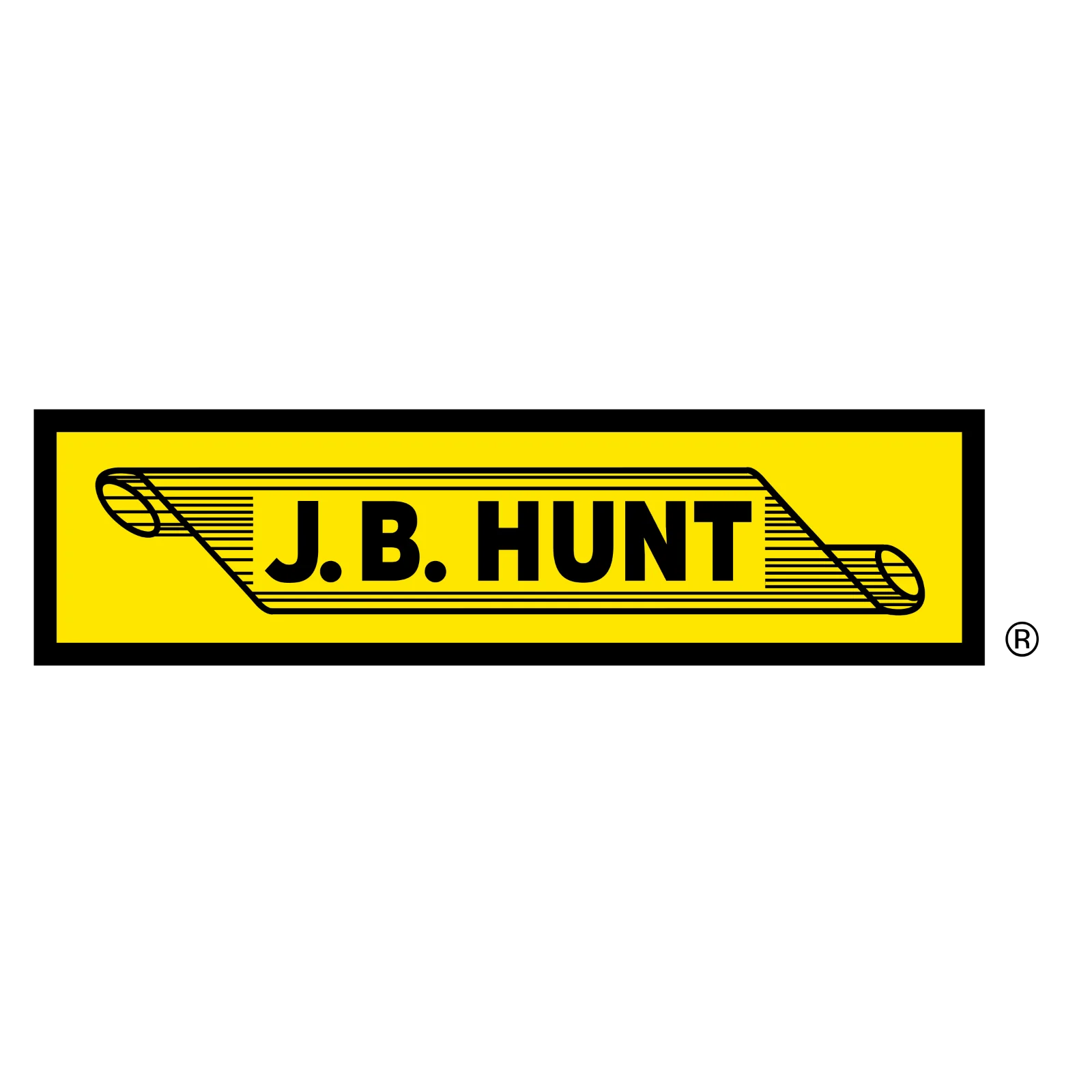 J.B. Hunt Logo on Yellow Banner Free PNG