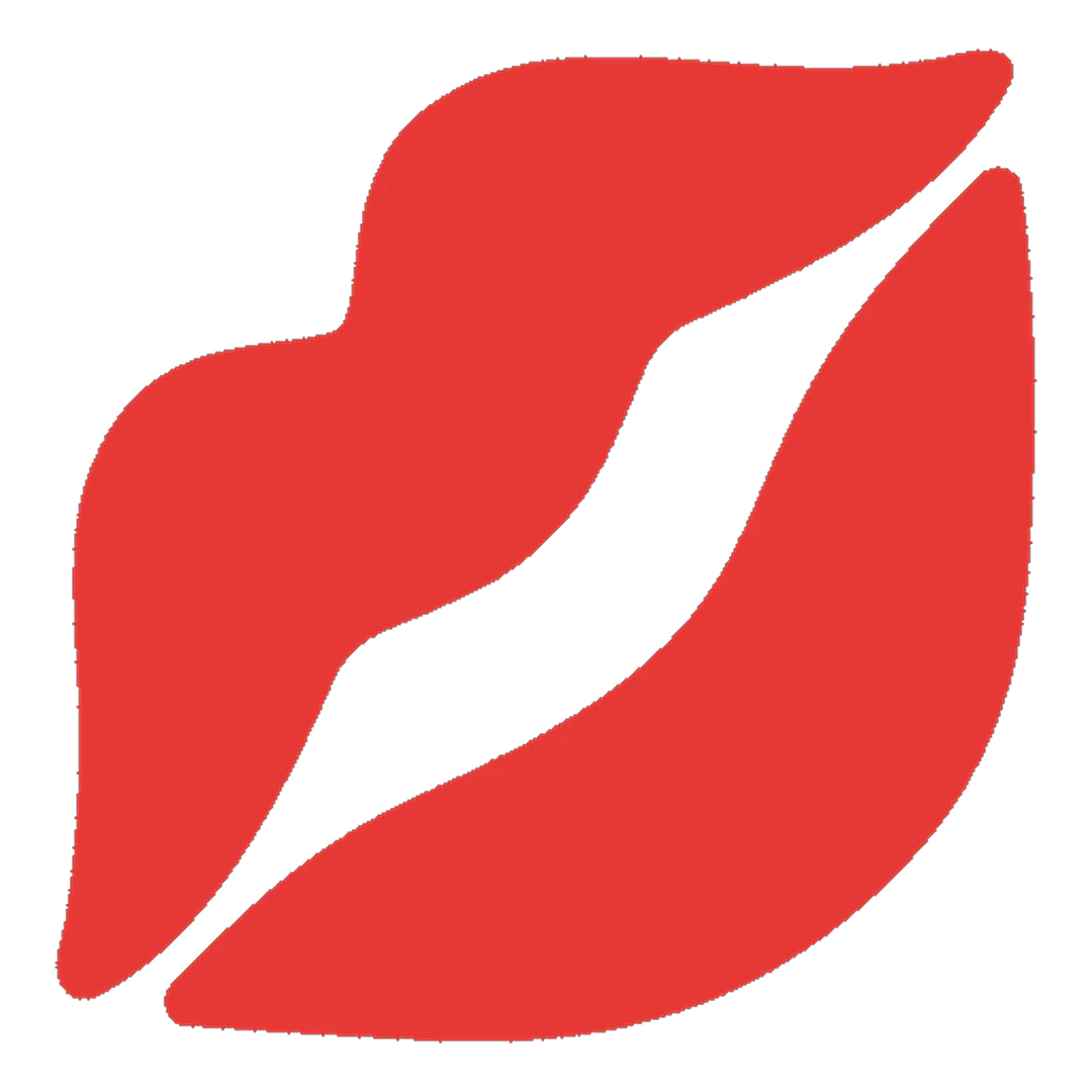 Stylized Red Lips Kiss Icon Free PNG