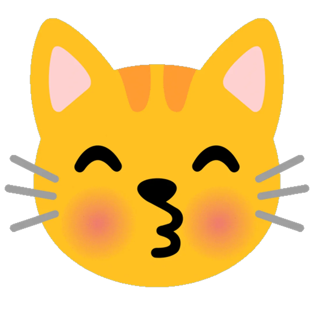 Kissing Cat Face Free PNG