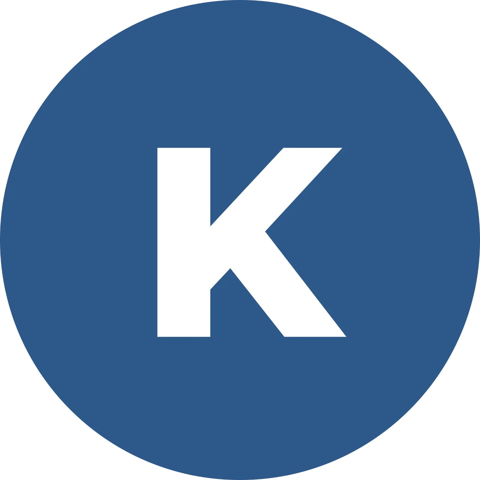White K Letter in Blue Circle Free PNG