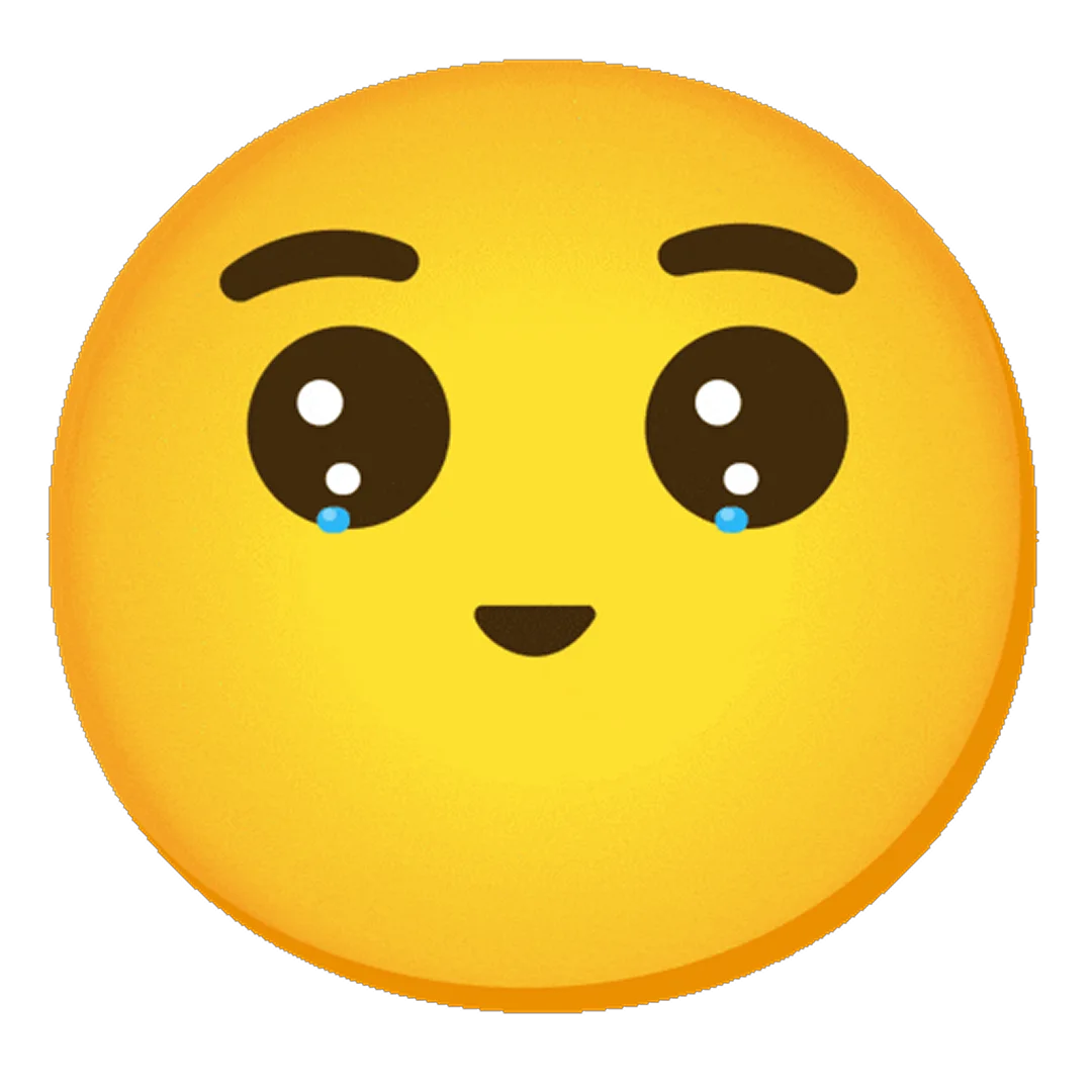 Teary-Eyed Pleading Emoji Face Free PNG