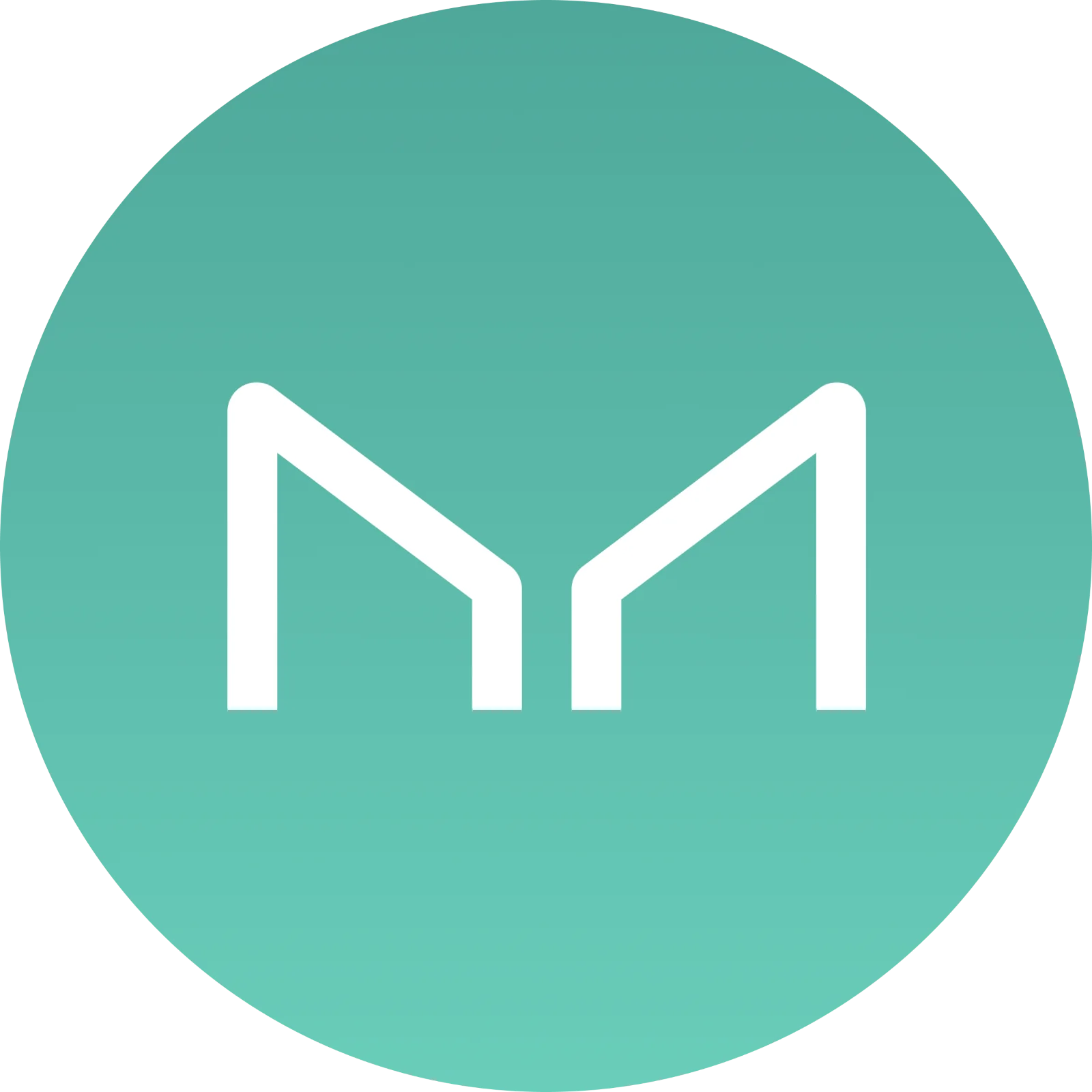 Maker (MKR) Logo on Turquoise Circle Free PNG