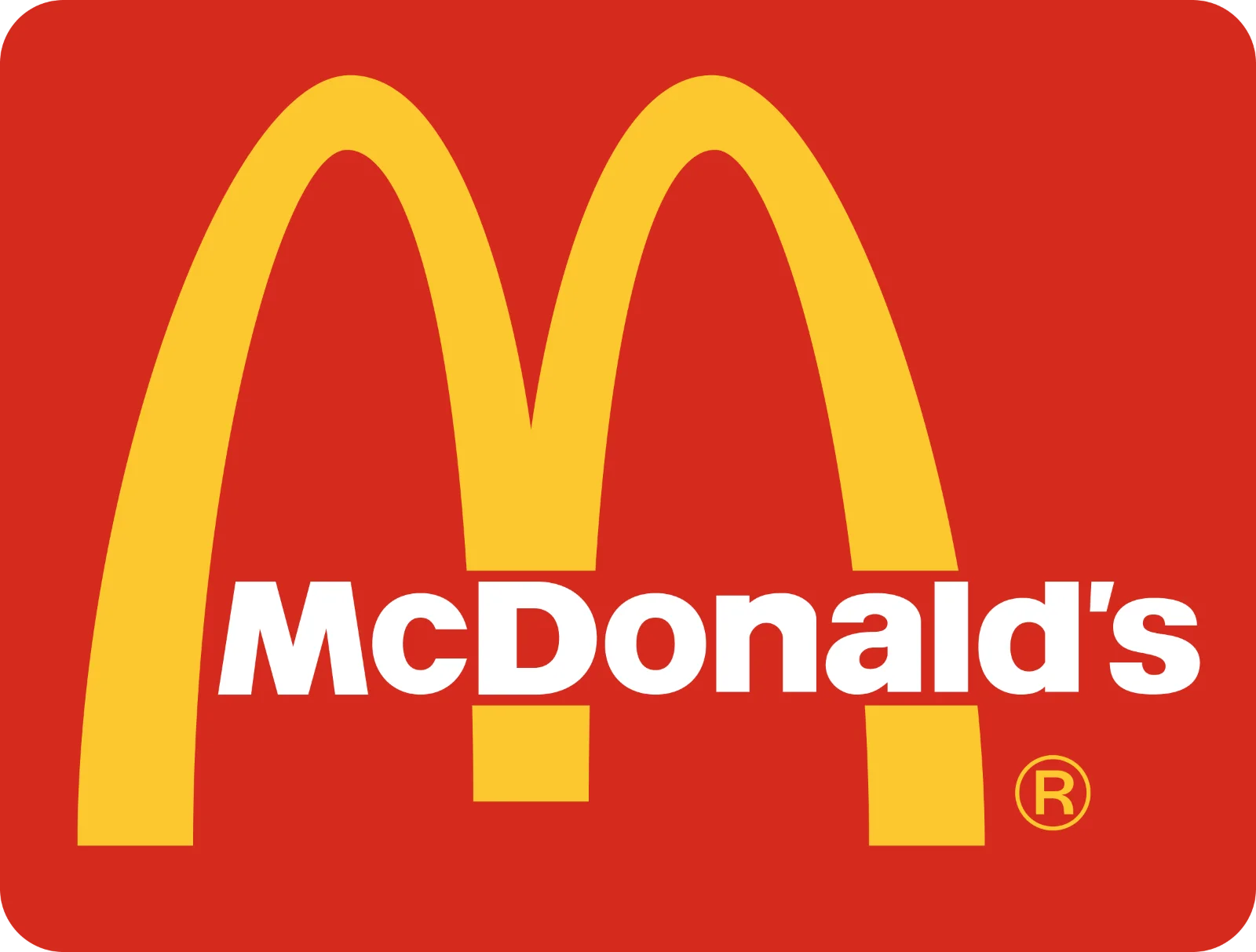McDonald's Golden Arches Logo on Red Background Free PNG