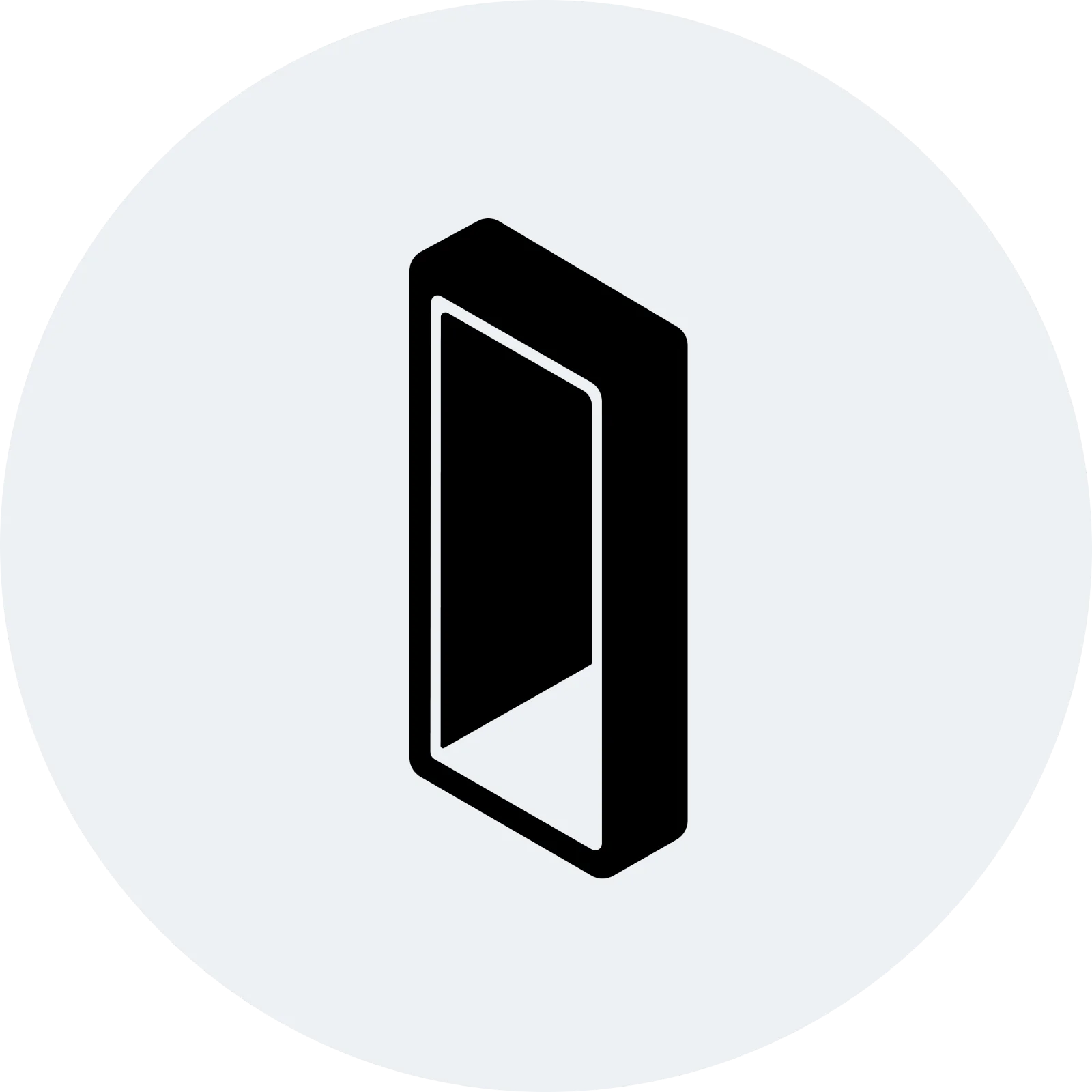 Minimal Black Monolith Icon in Perspective - Free PNG