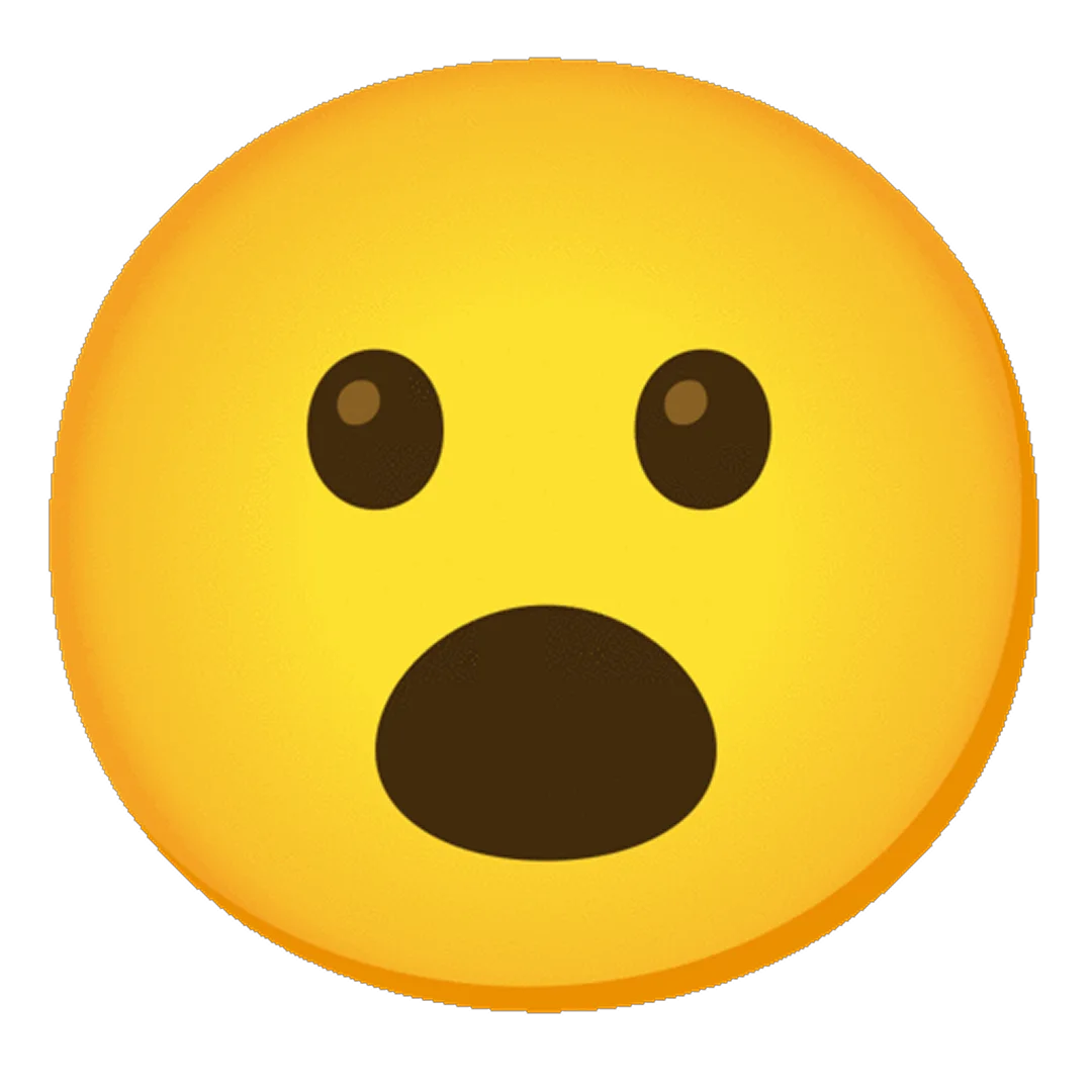 Surprised Yellow Face Emoji Free PNG