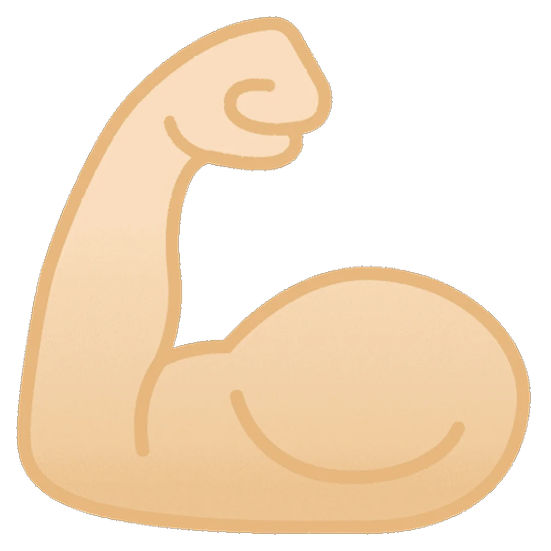 Flexed Bicep Muscle Illustration Free PNG