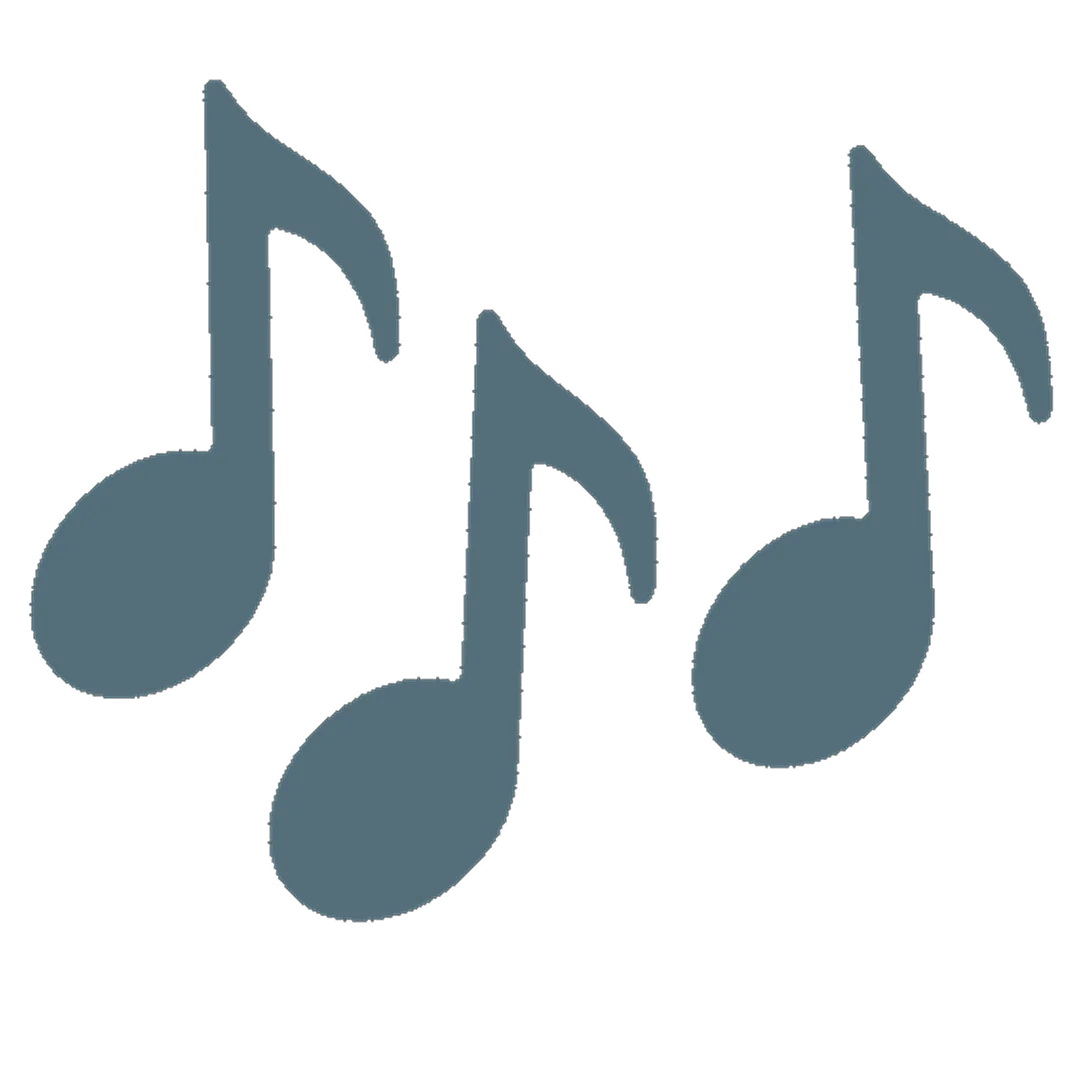 Three Blue-Gray Musical Notes Free PNG