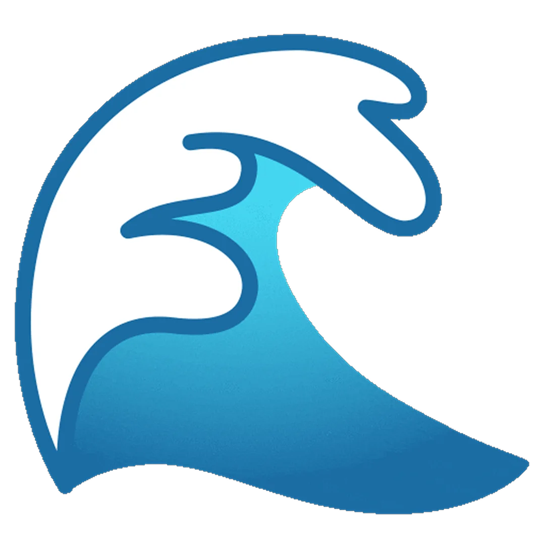 Blue Curling Ocean Wave Icon Free PNG