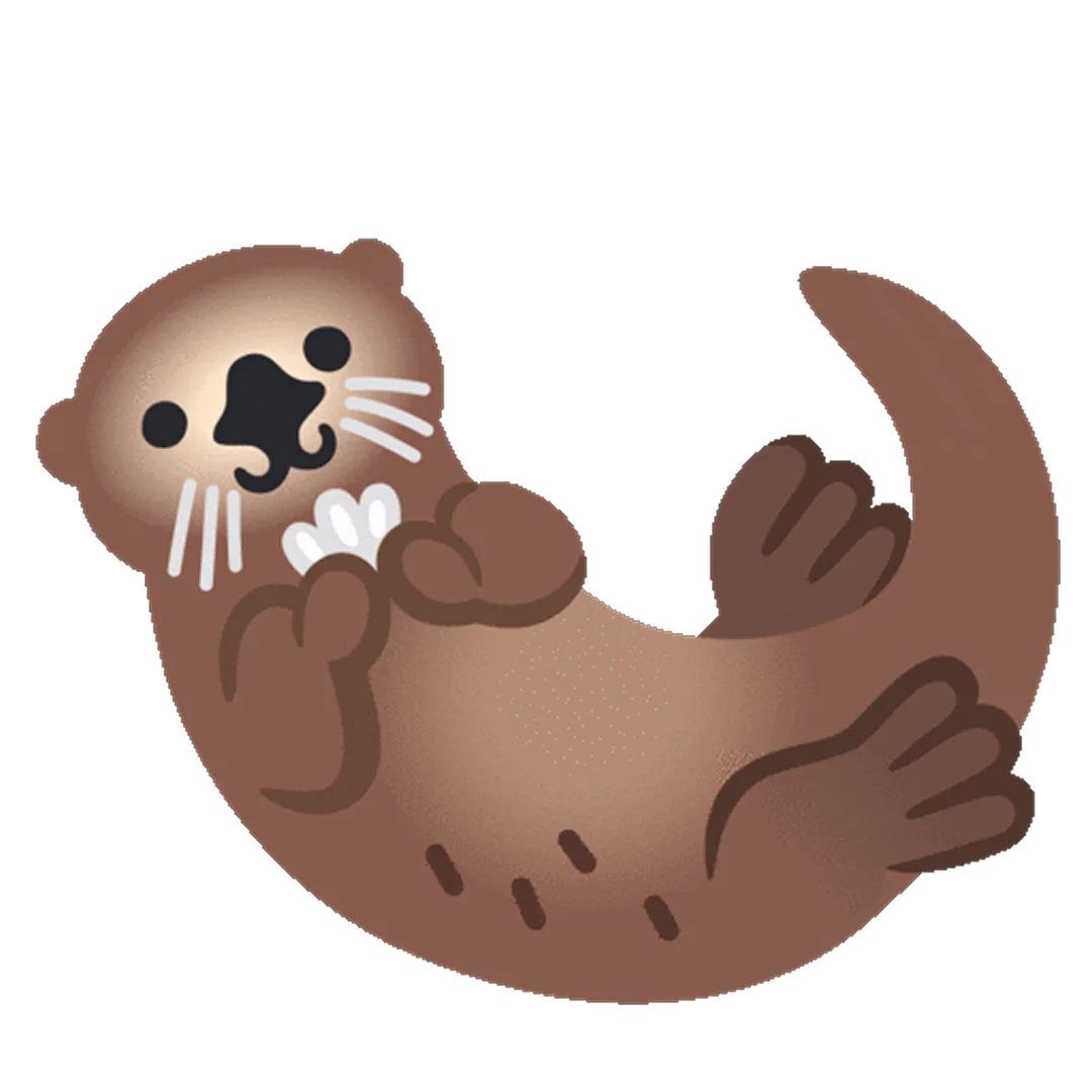 Playful Brown Otter Illustration Free PNG