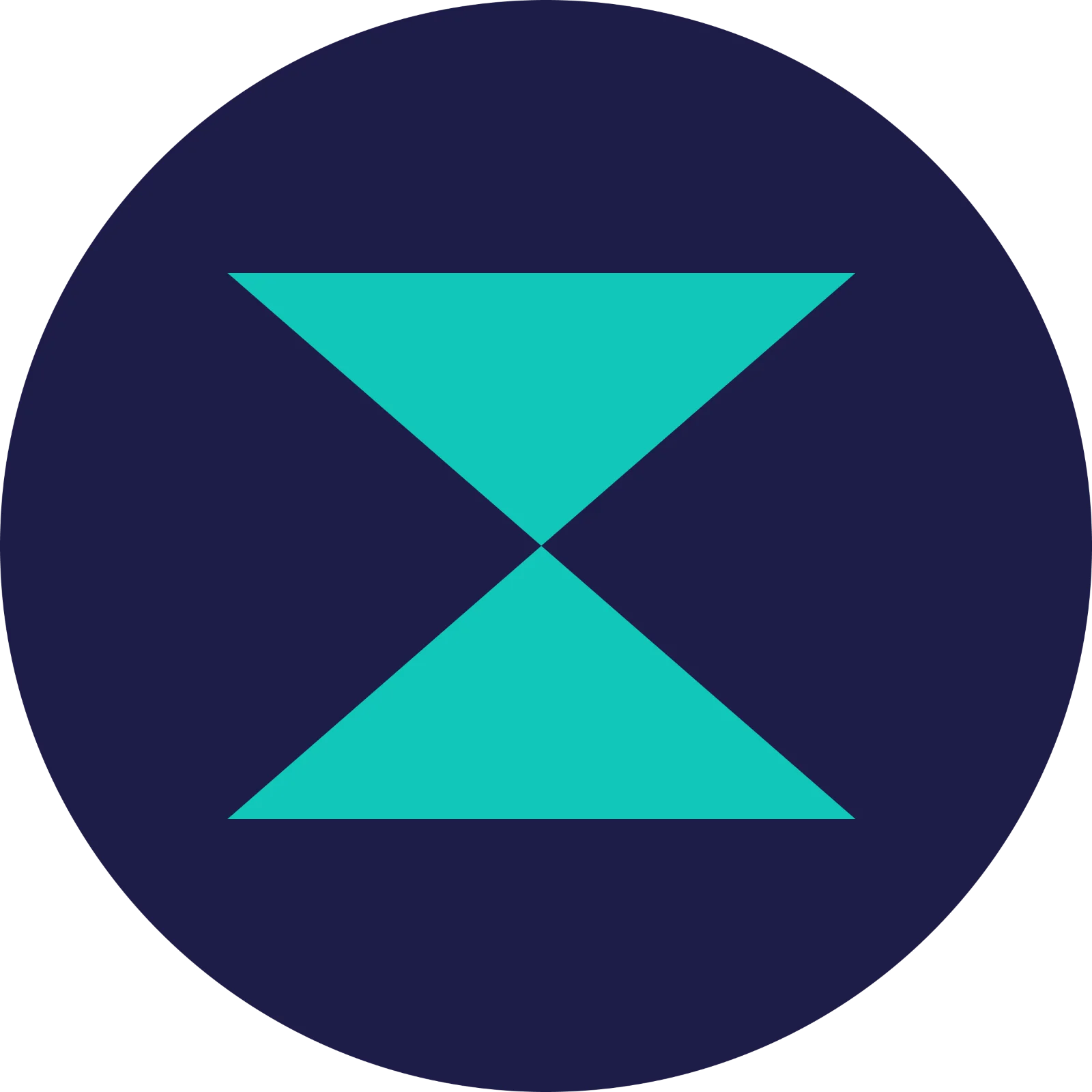 Turquoise Geometric X on a Navy Circle | Free PNG