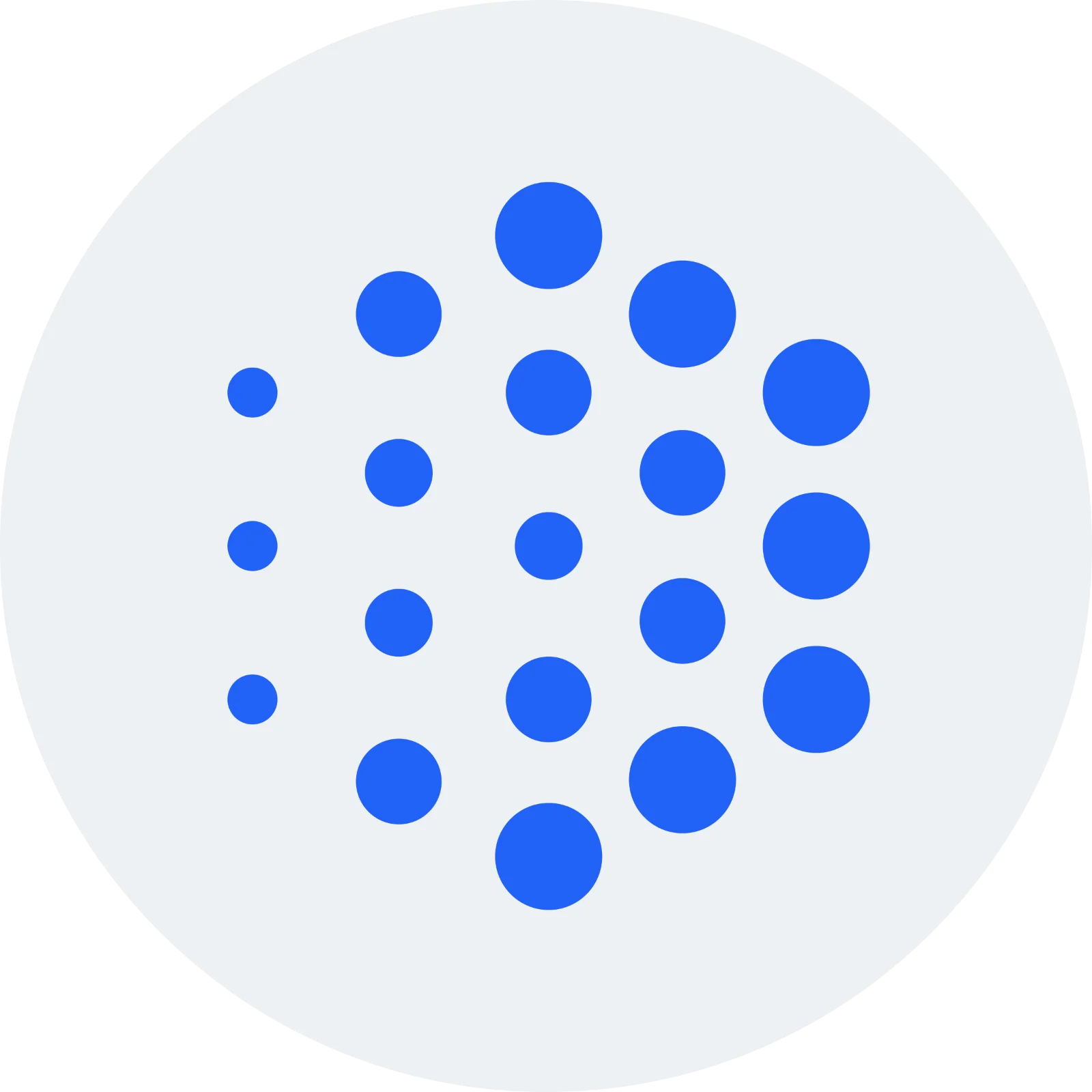 Blue Dot Pattern in a Pale Circular Emblem Free PNG