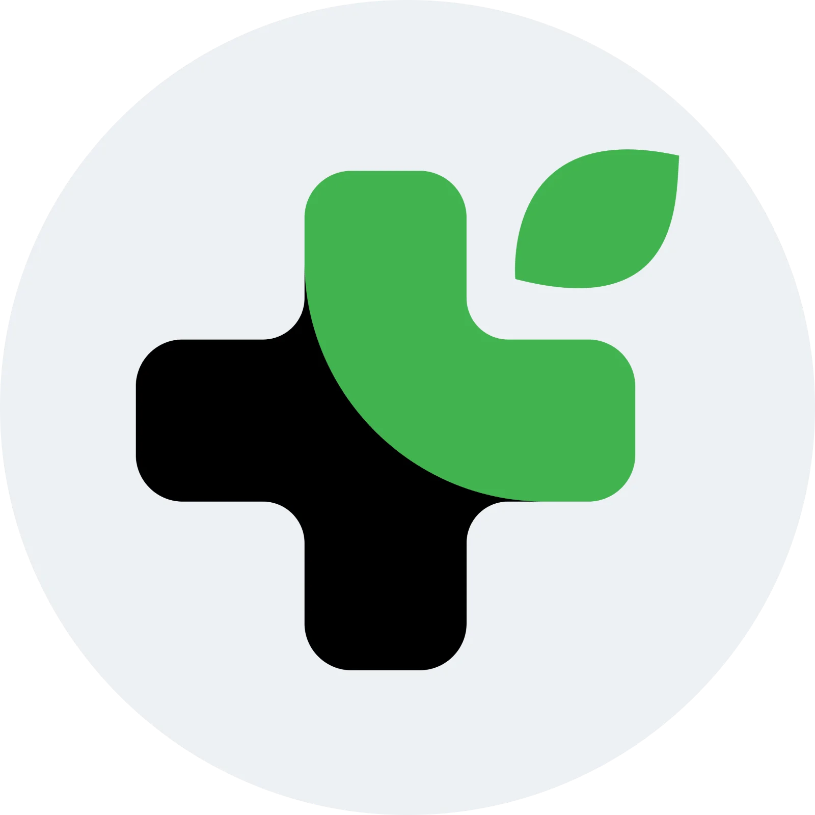 Patientory (PTOY) Green Medical Cross and Leaf Logo Free PNG