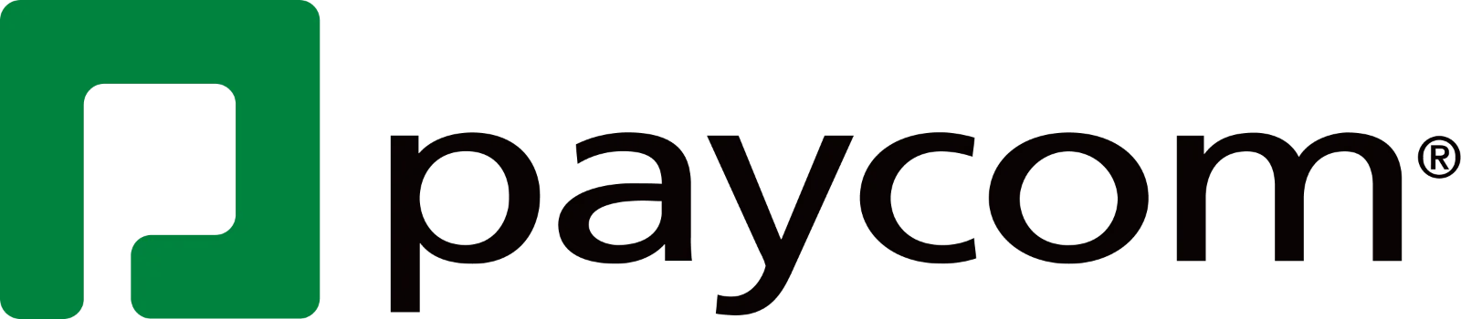 Paycom Software Logo on Black Background Free PNG