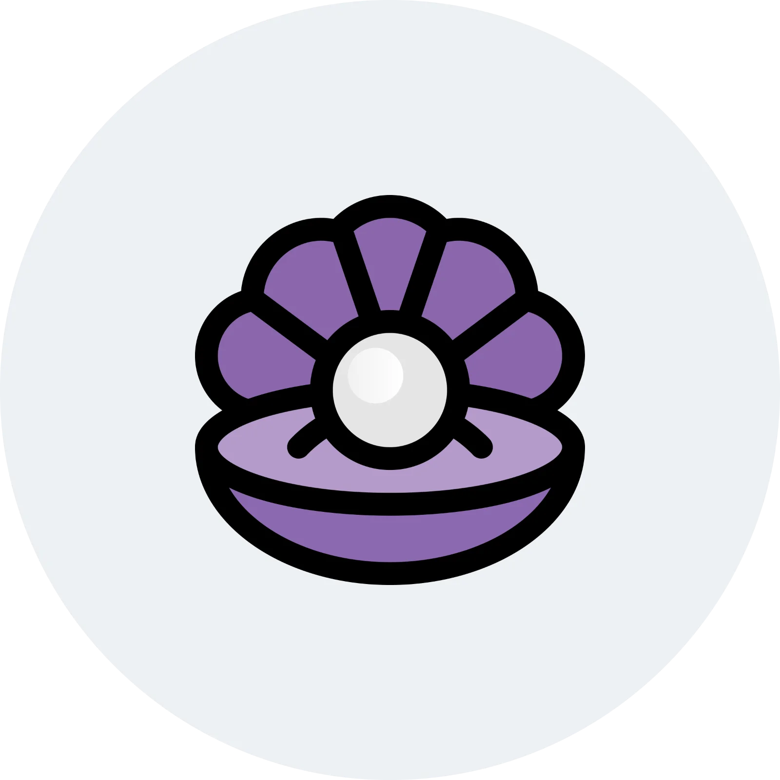 Purple Seashell with Pearl Free PNG