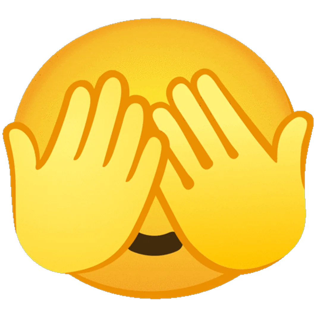 Peekaboo Emoji Hiding Behind Hands Free PNG