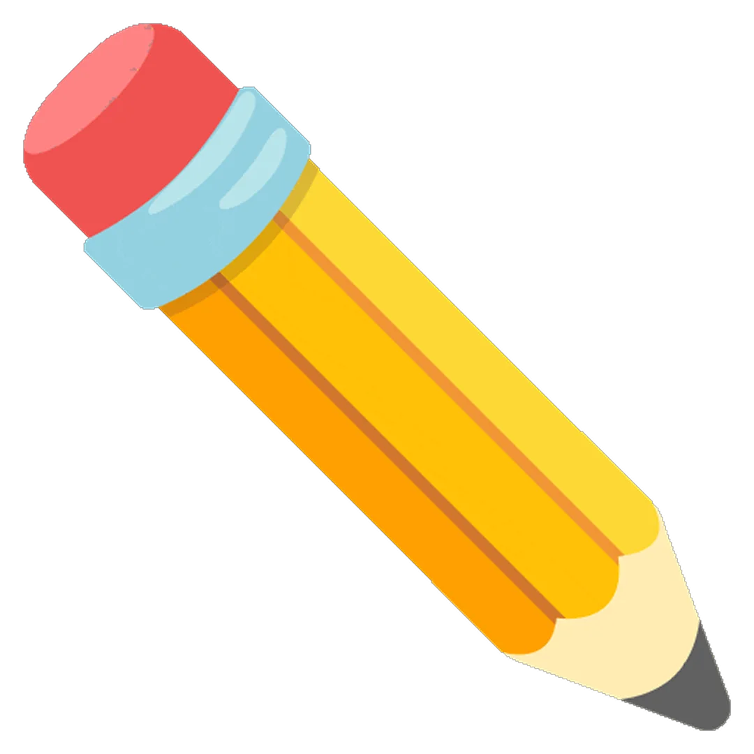 Colorful Cartoon Pencil with Red Eraser - Free PNG
