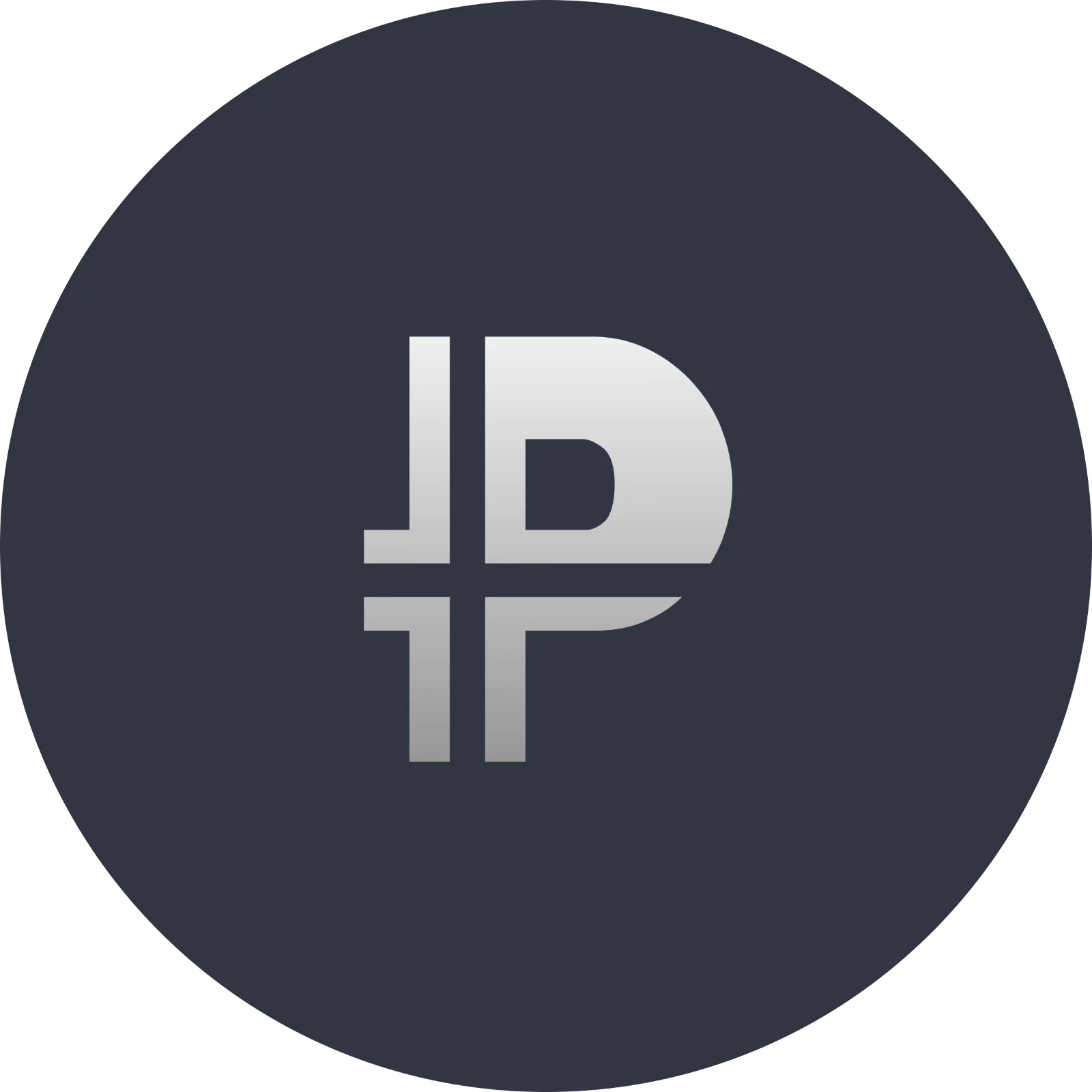 Platincoin PLC Cryptocurrency Emblem on a Dark Circle Free PNG
