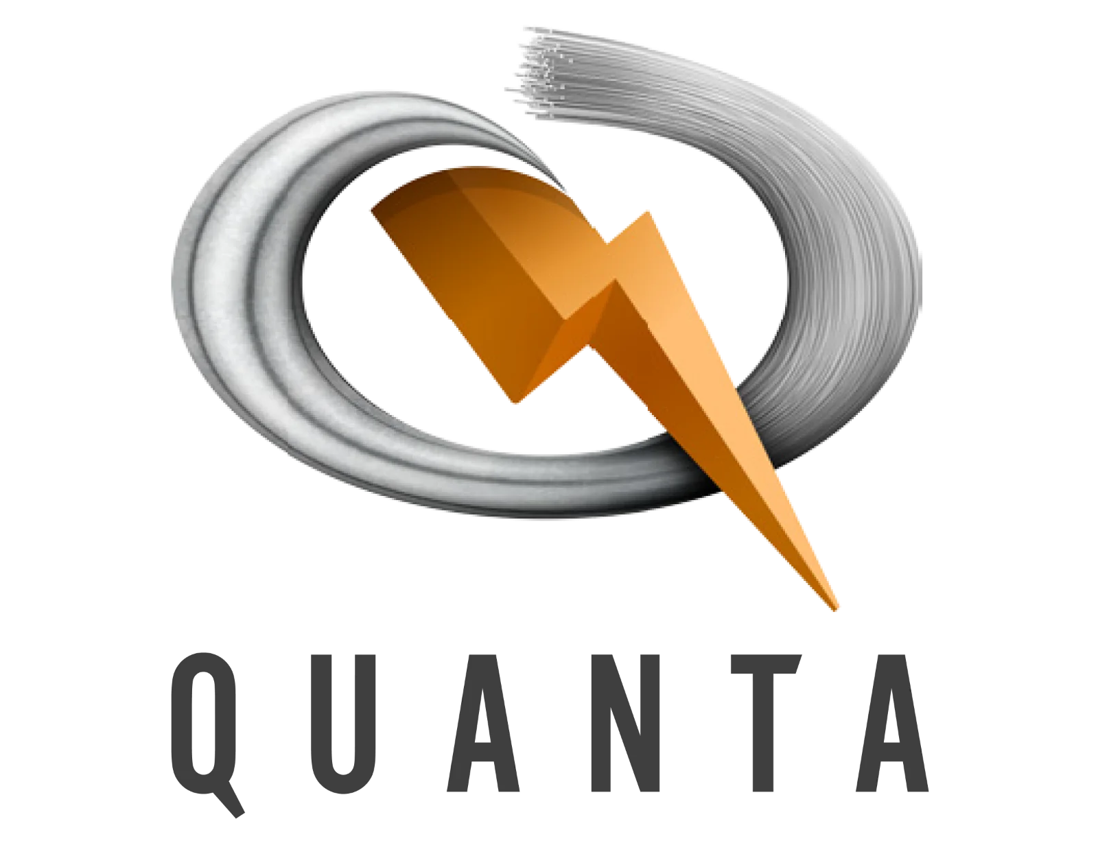 Quanta Logo with Orange Lightning Bolt | Free PNG