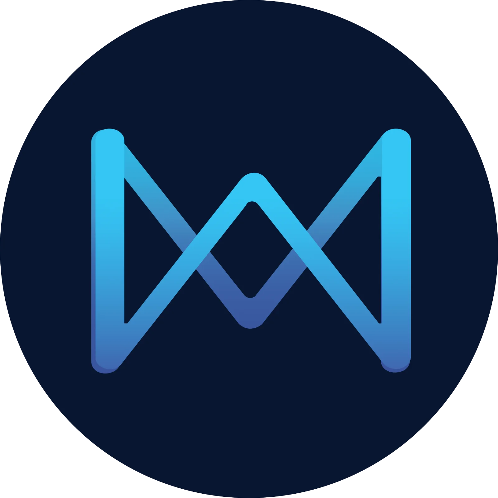 QuarkChain (QKC) Blue Network Logo Free PNG