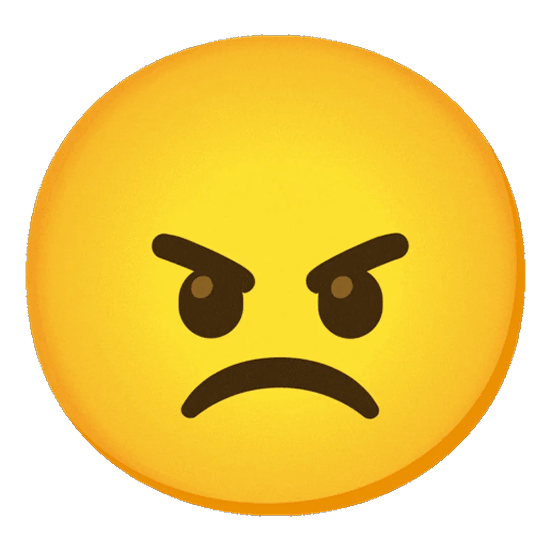 Angry Yellow Emoji Face Free PNG