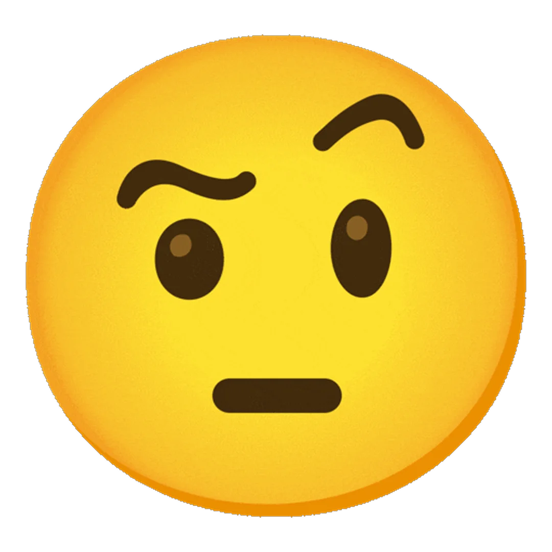 Skeptical Emoji with Raised Eyebrow Free PNG