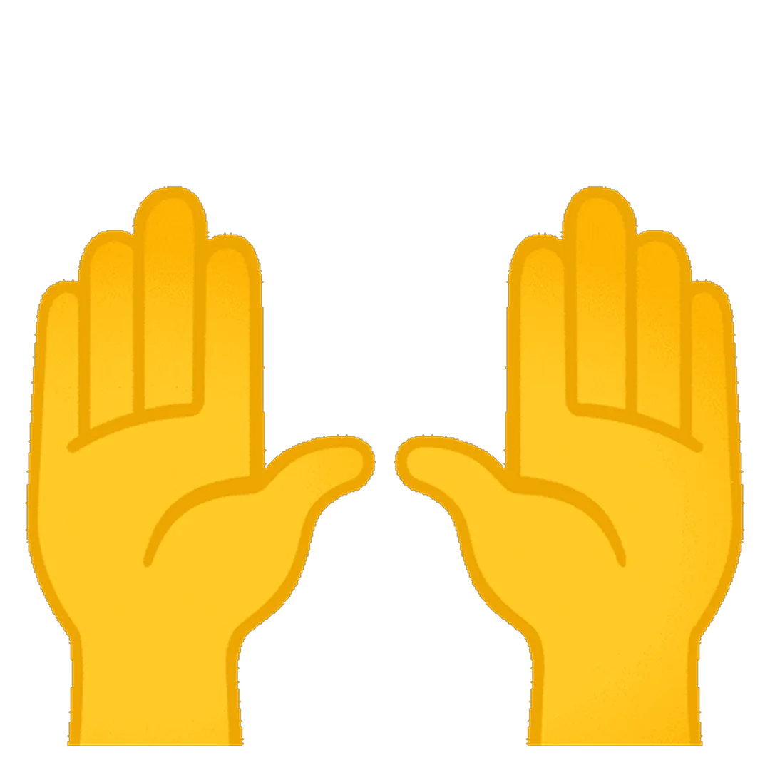 Raised Yellow Hands Emoji Free PNG