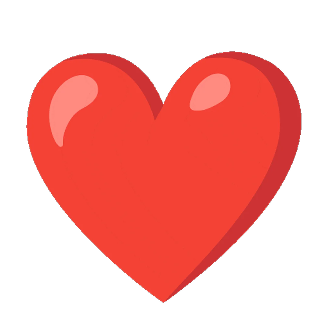 Glossy Red Cartoon Heart Free PNG