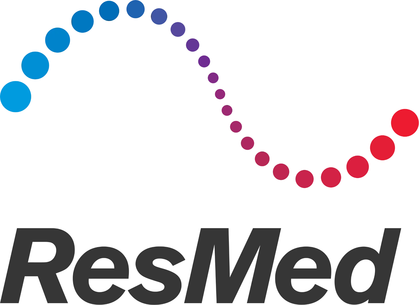 ResMed Logo with Colorful Dot Arc Free PNG
