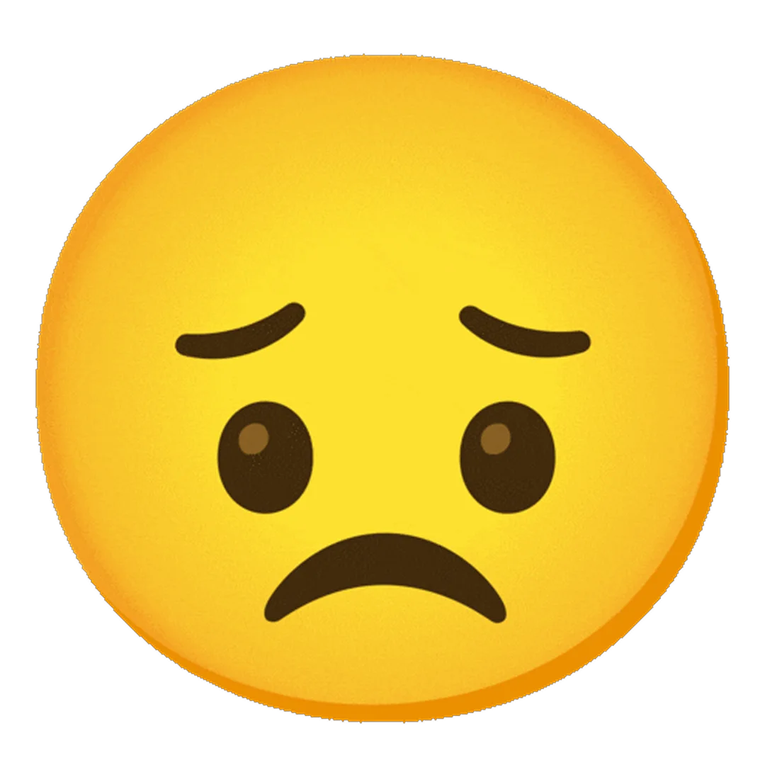 Worried Sad Face Emoji Free PNG