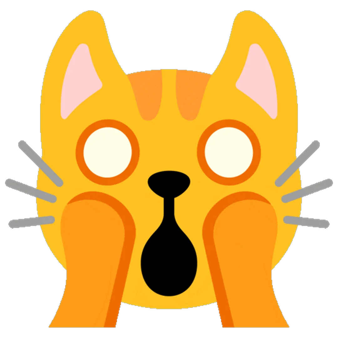 Screaming Orange Cat Face Free PNG