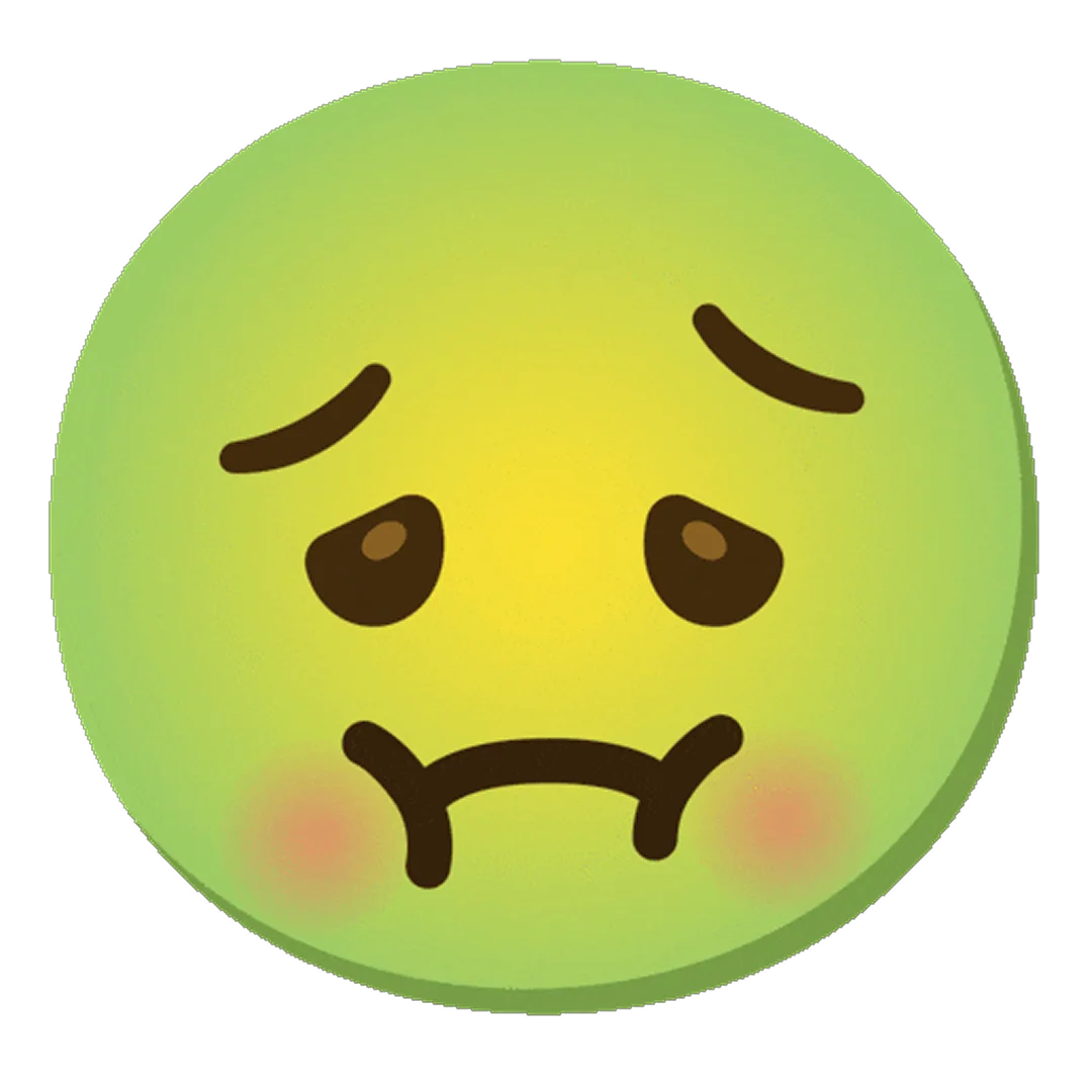 Queasy Green Emoji Face Free PNG