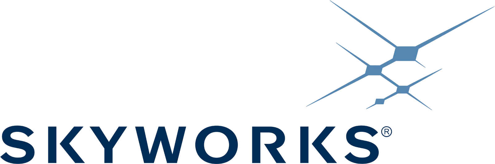 Skyworks Blue Wordmark and Network Icon Free PNG