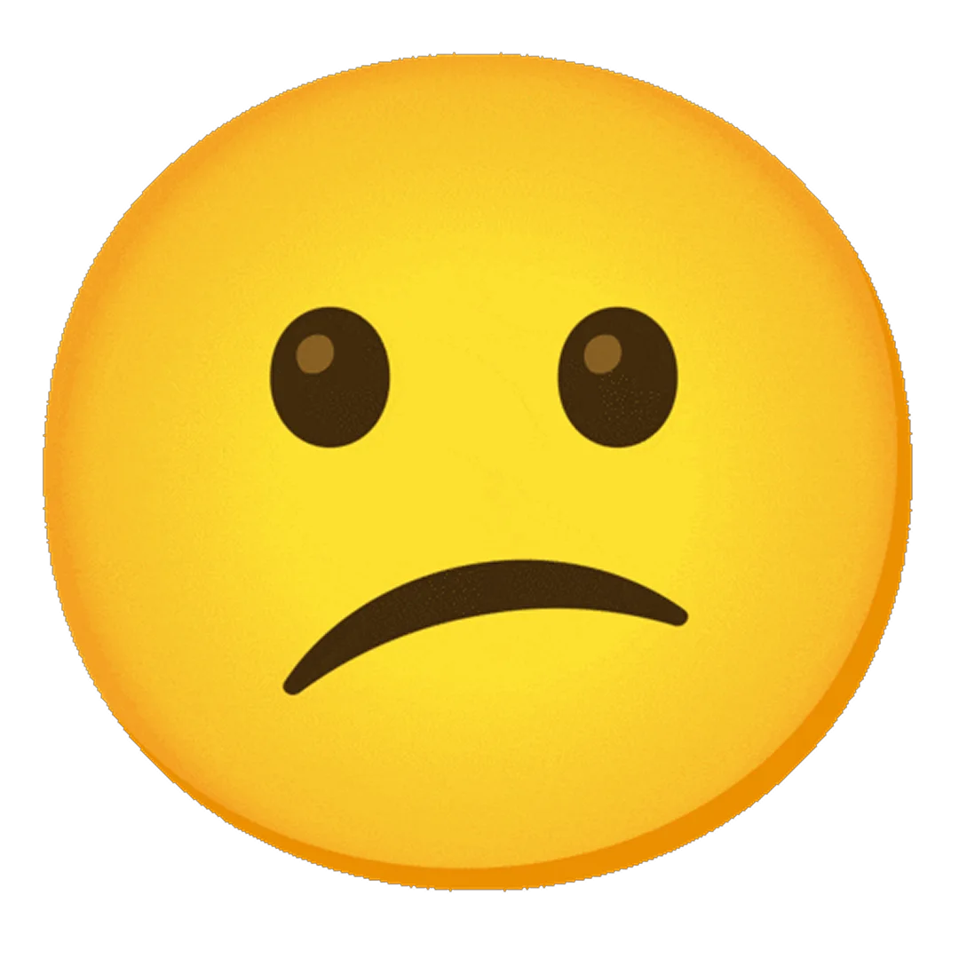 Slightly Frowning Yellow Emoji Free PNG