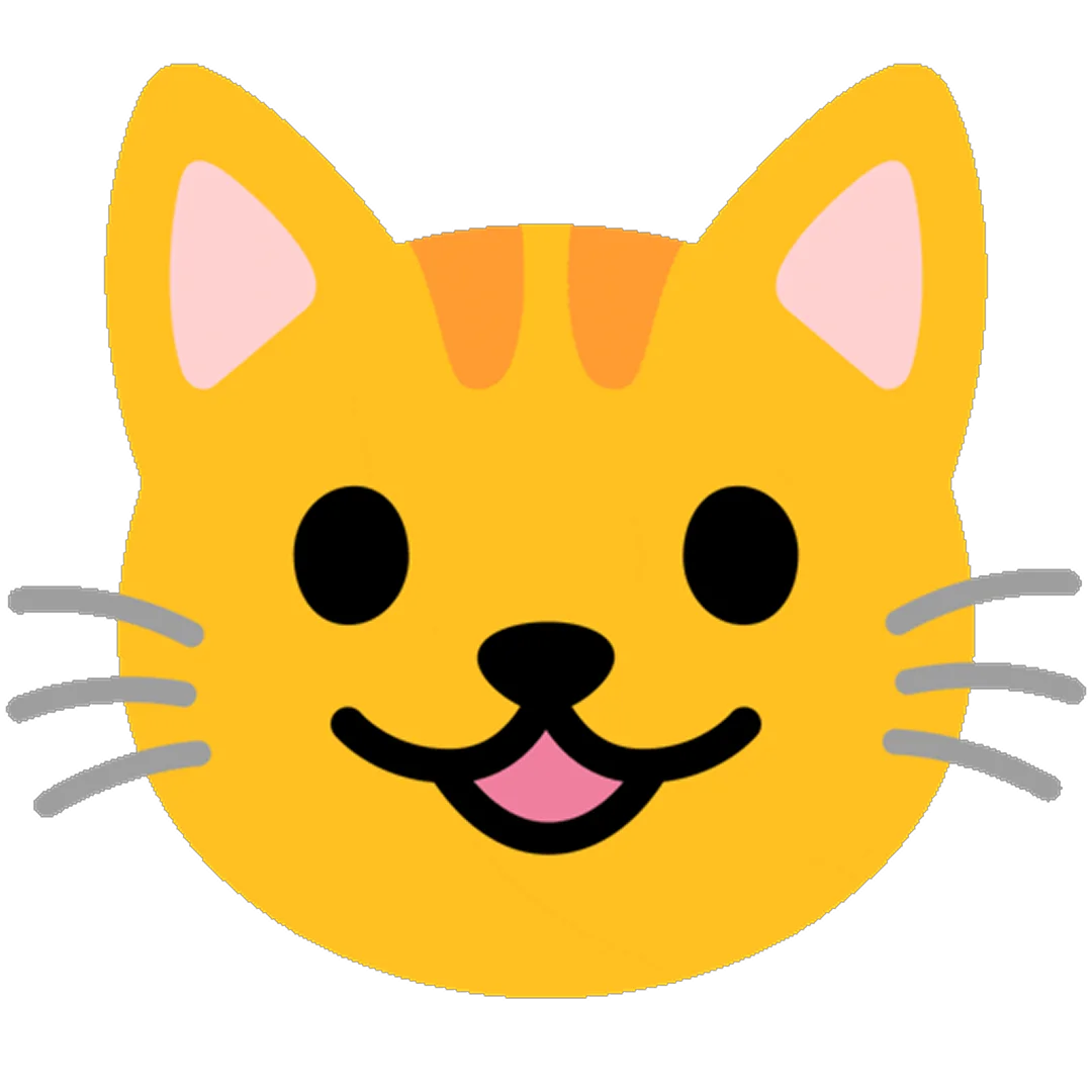 Smiling Yellow Cat Face Illustration Free PNG