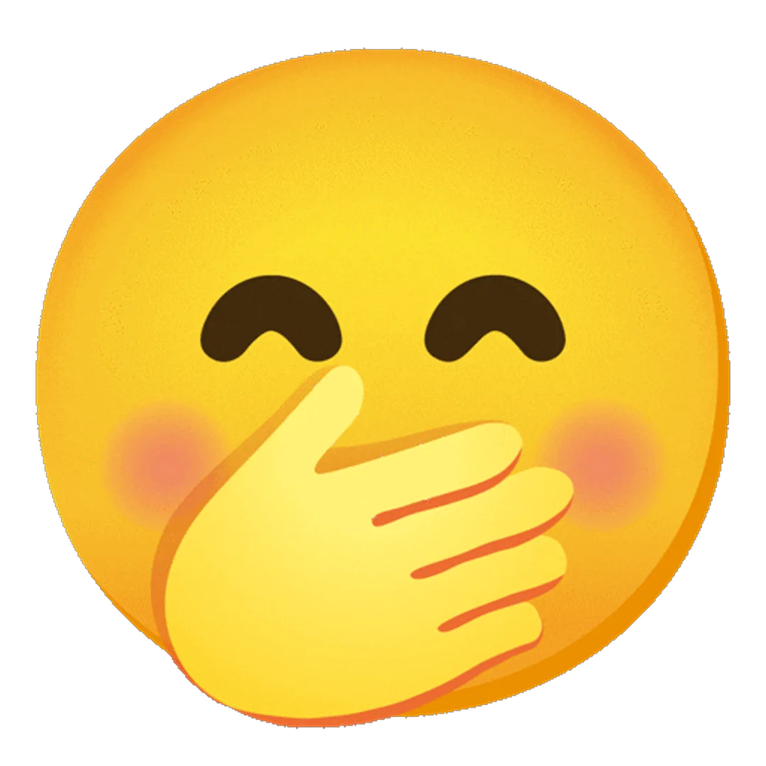 Blushing Face with Hand Over Mouth Free PNG