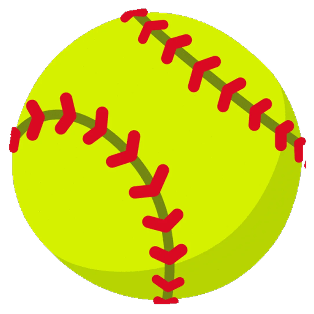 Bright Softball with Red Stitching Free PNG
