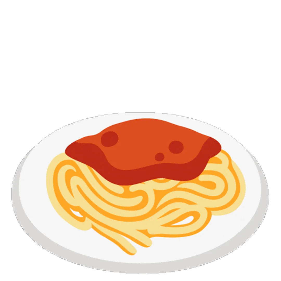 Spaghetti with Tomato Sauce on a Plate Free PNG