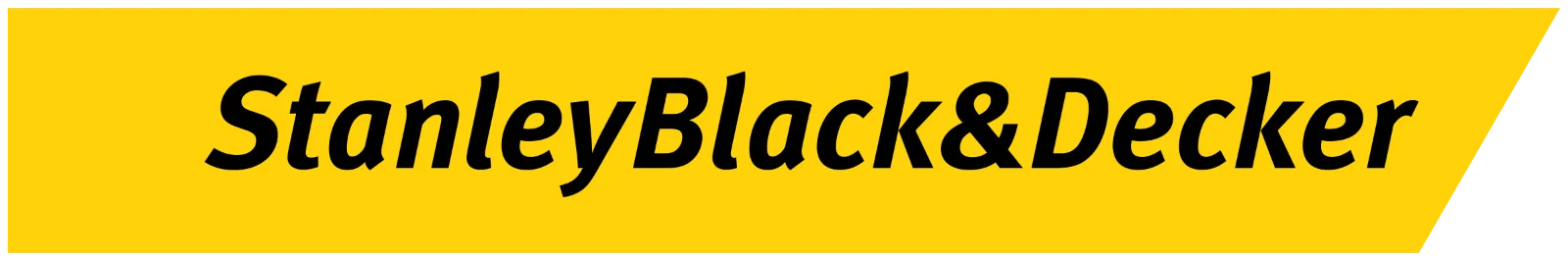 Stanley Black & Decker Logo on Yellow Banner Free PNG