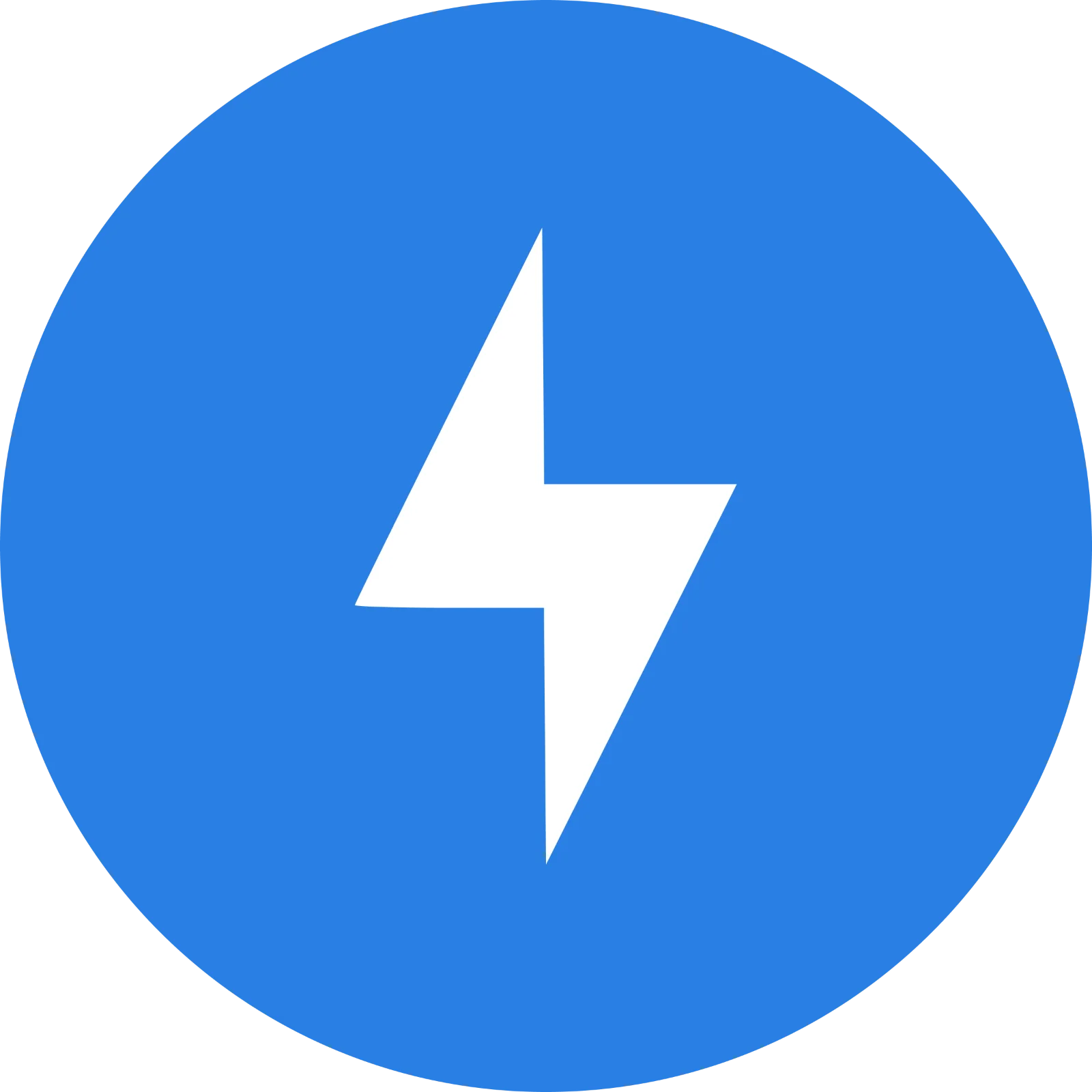 Strike Logo with White Lightning Bolt on Blue Circle - Free PNG