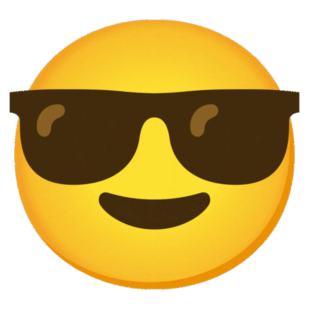 Cool Smiling Emoji with Sunglasses Free PNG
