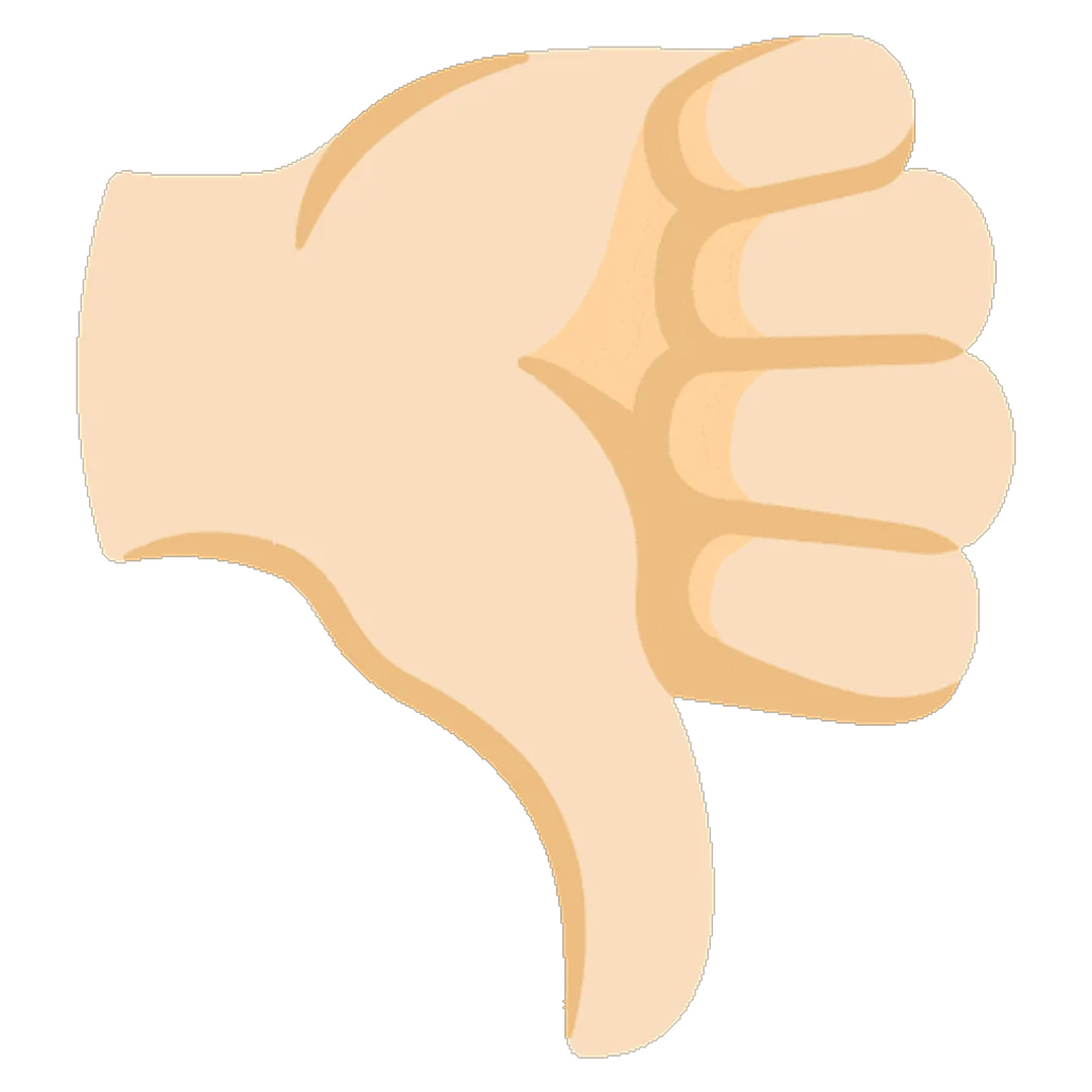 Cartoon Thumbs Down Hand Gesture Free PNG