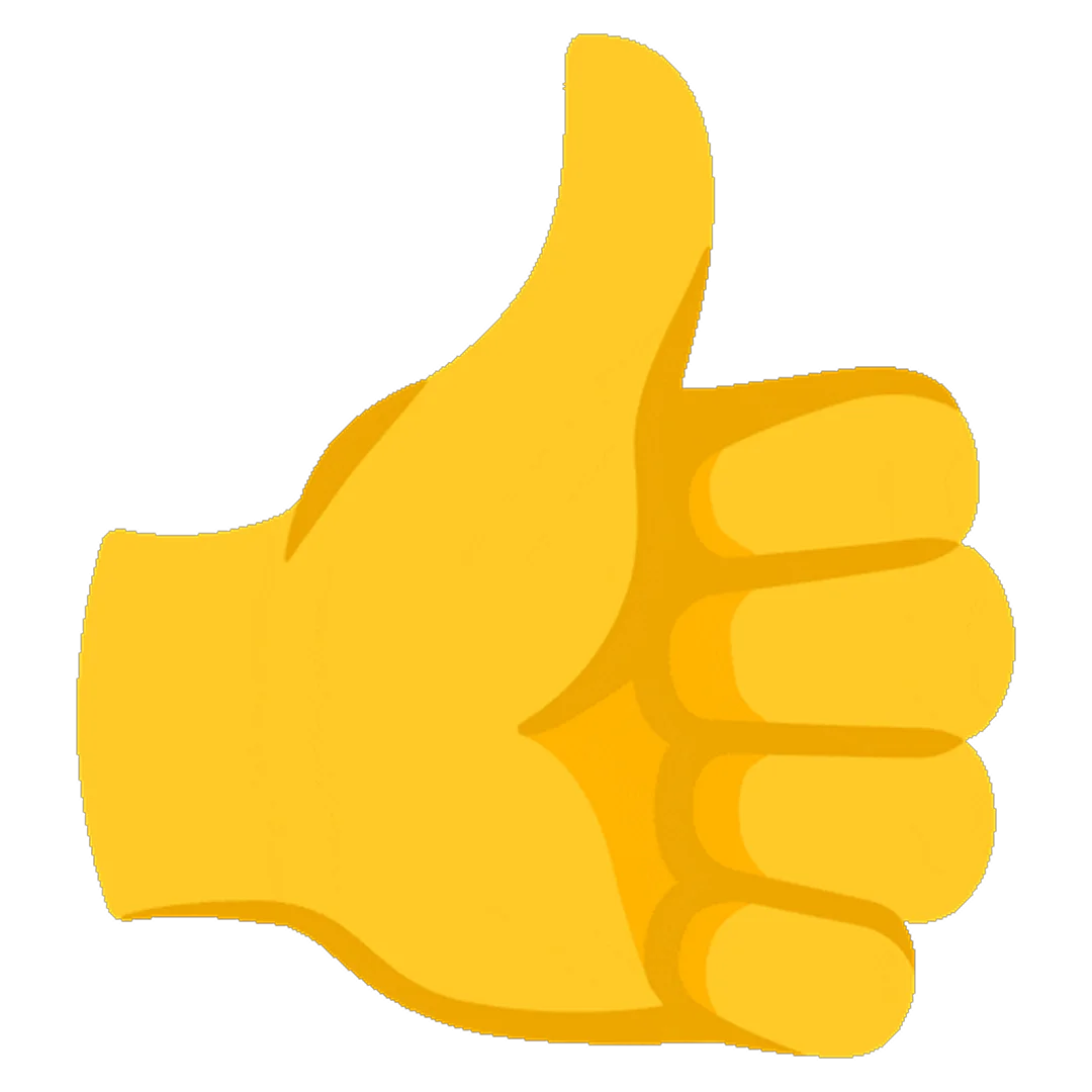 Yellow Thumbs-Up Hand Icon Free PNG