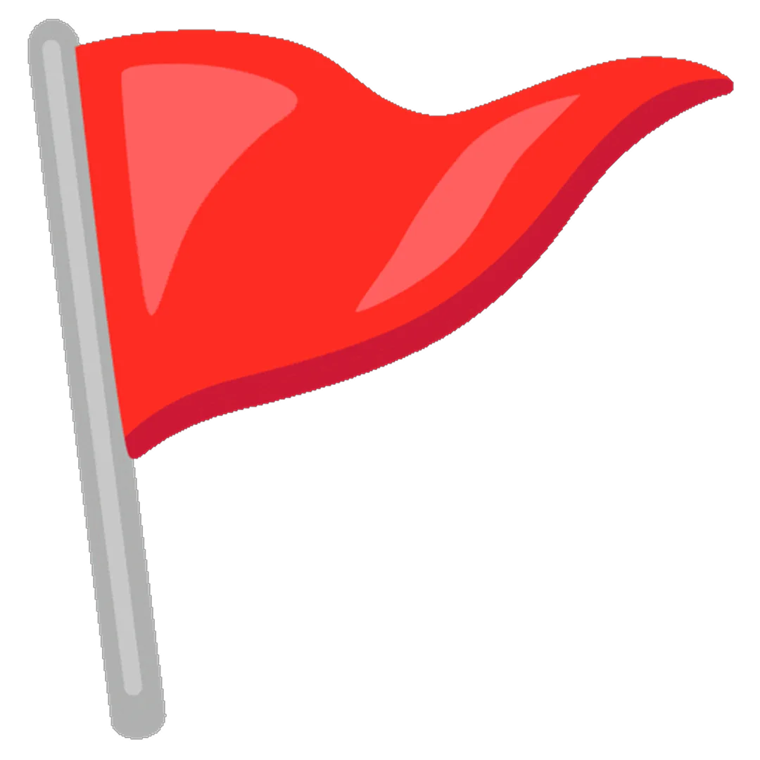 Waving Red Pennant Flag Free PNG