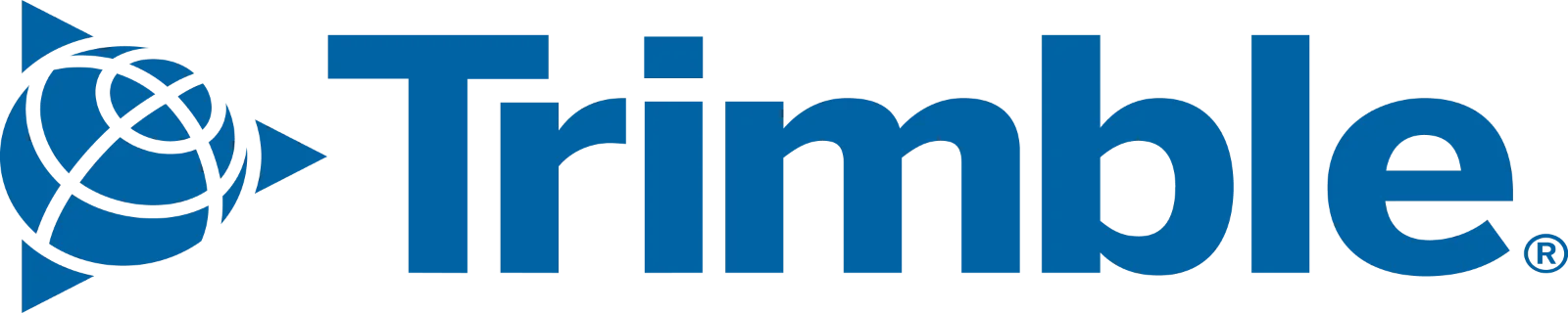 Trimble Blue Wordmark and Globe Emblem Free PNG