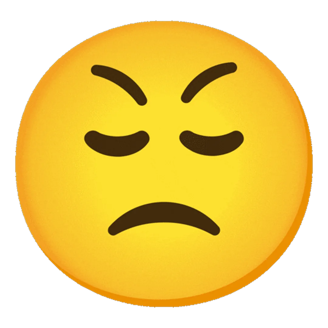 Frowning Yellow Emoji Face Free PNG