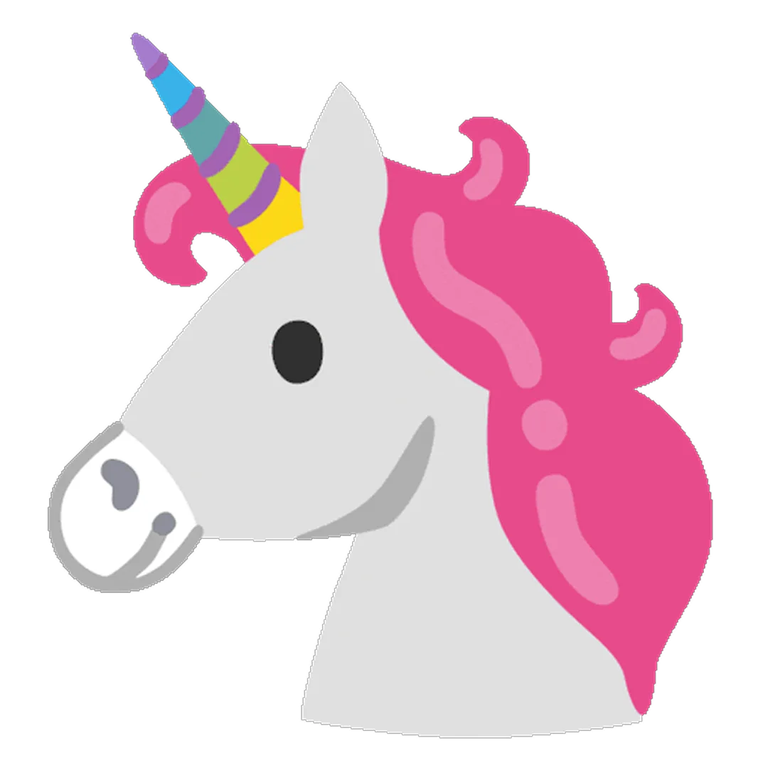 Cute Unicorn Head with Pink Mane - Free PNG