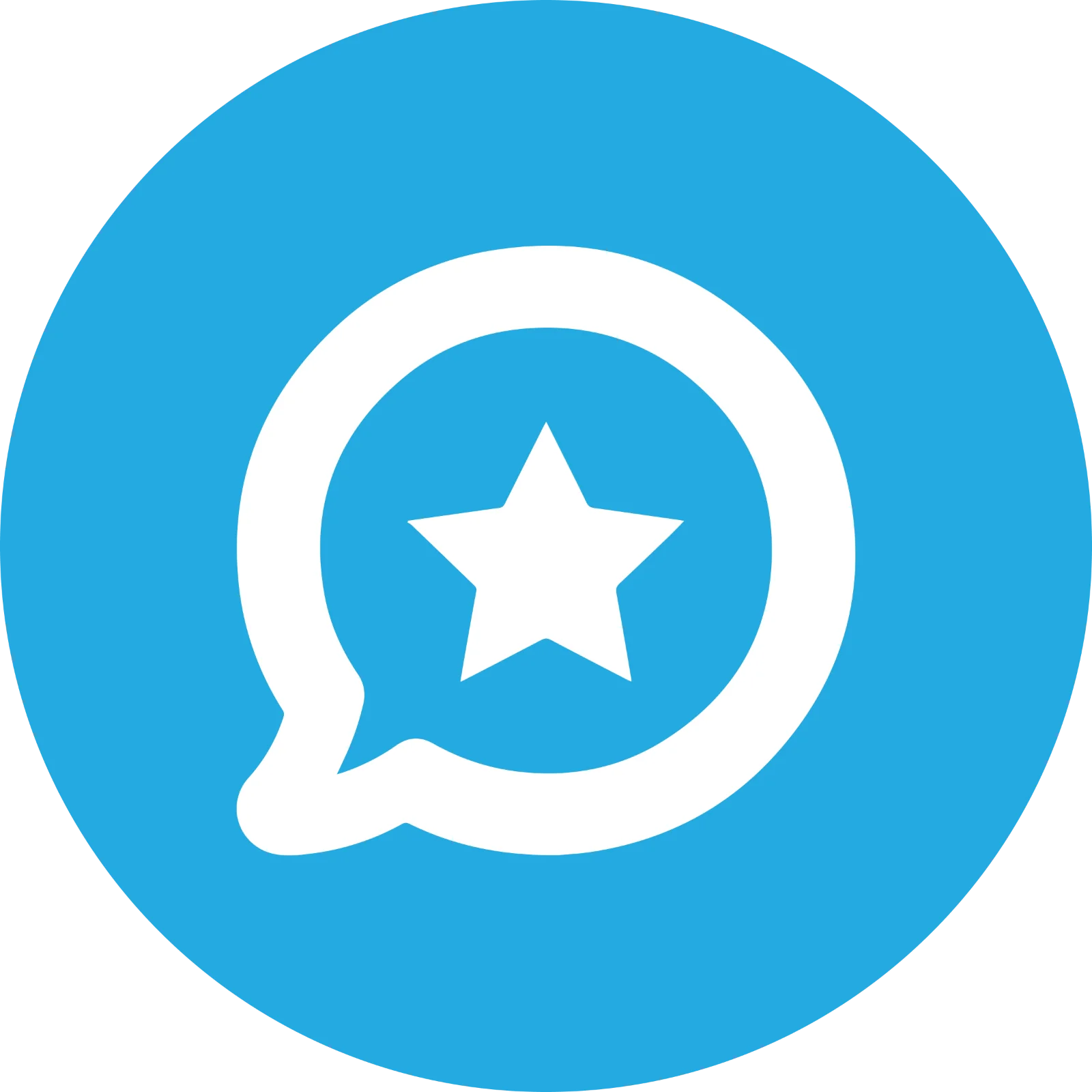 Blue Chat Bubble and Star Icon Free PNG