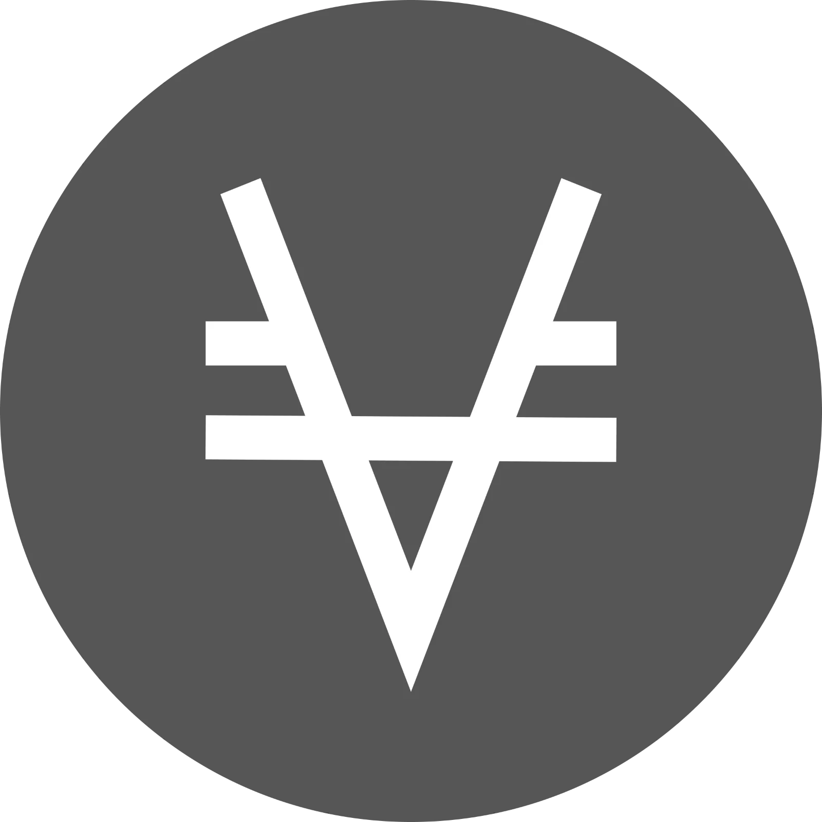 Viacoin Symbol on Gray Circle Free PNG