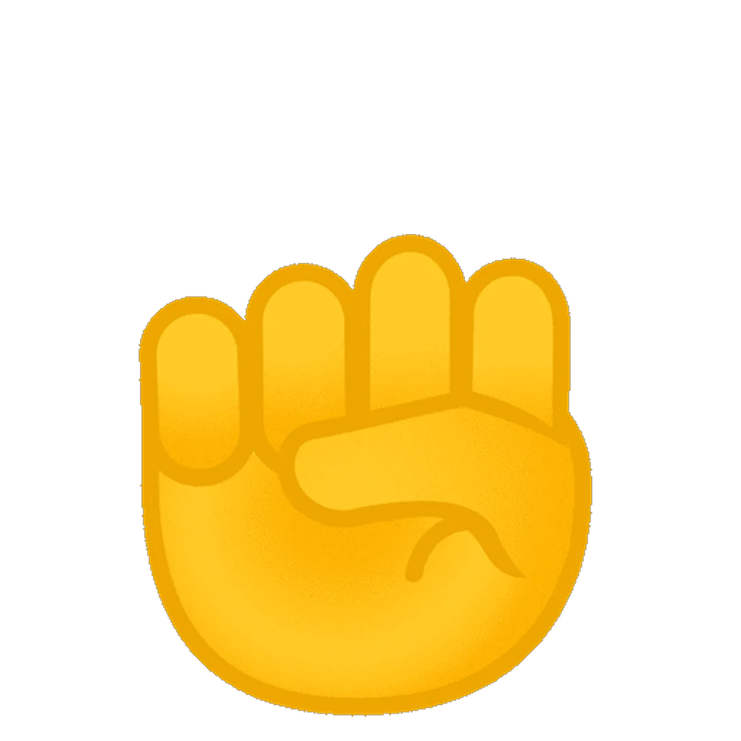 Yellow Raised Fist Victory Icon Free PNG