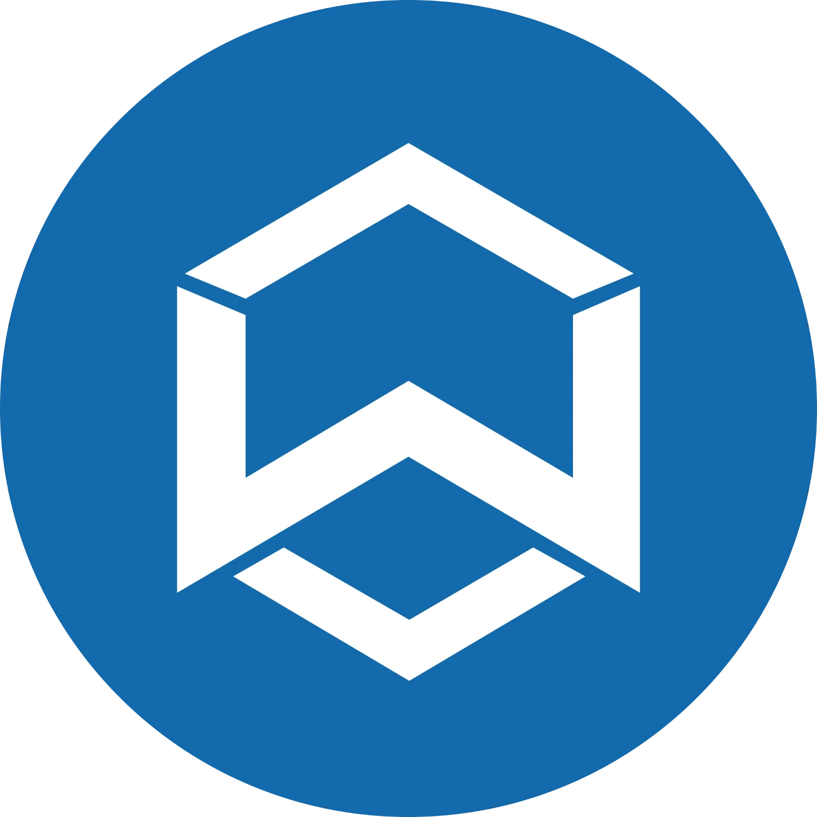 Wanchain WAN Logo in Blue Circle Free PNG